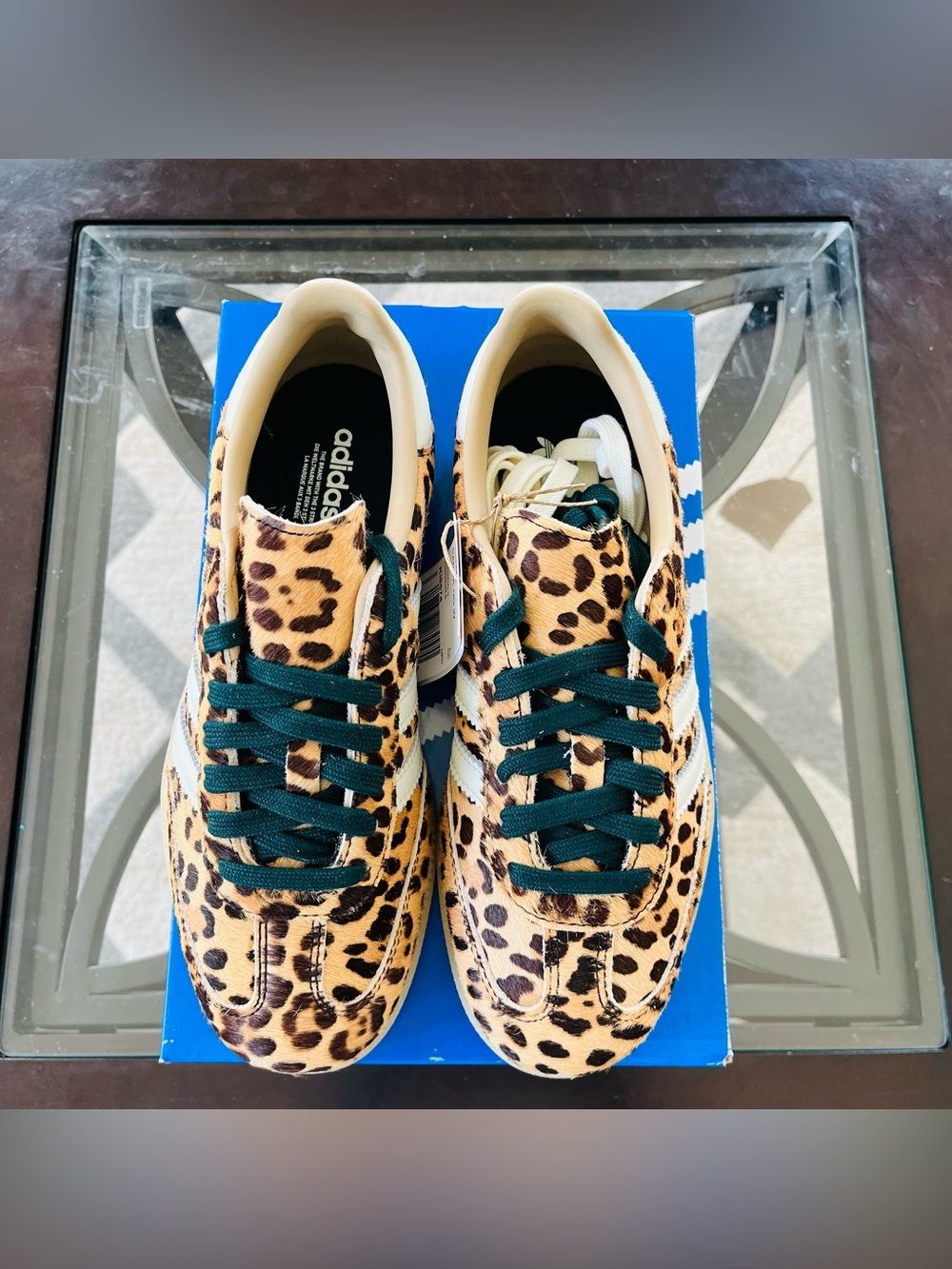 Sz 6 adidas Samba OG Leopard Magic Beige KI6674 Women's Sneakers New - Picture 4 of 8
